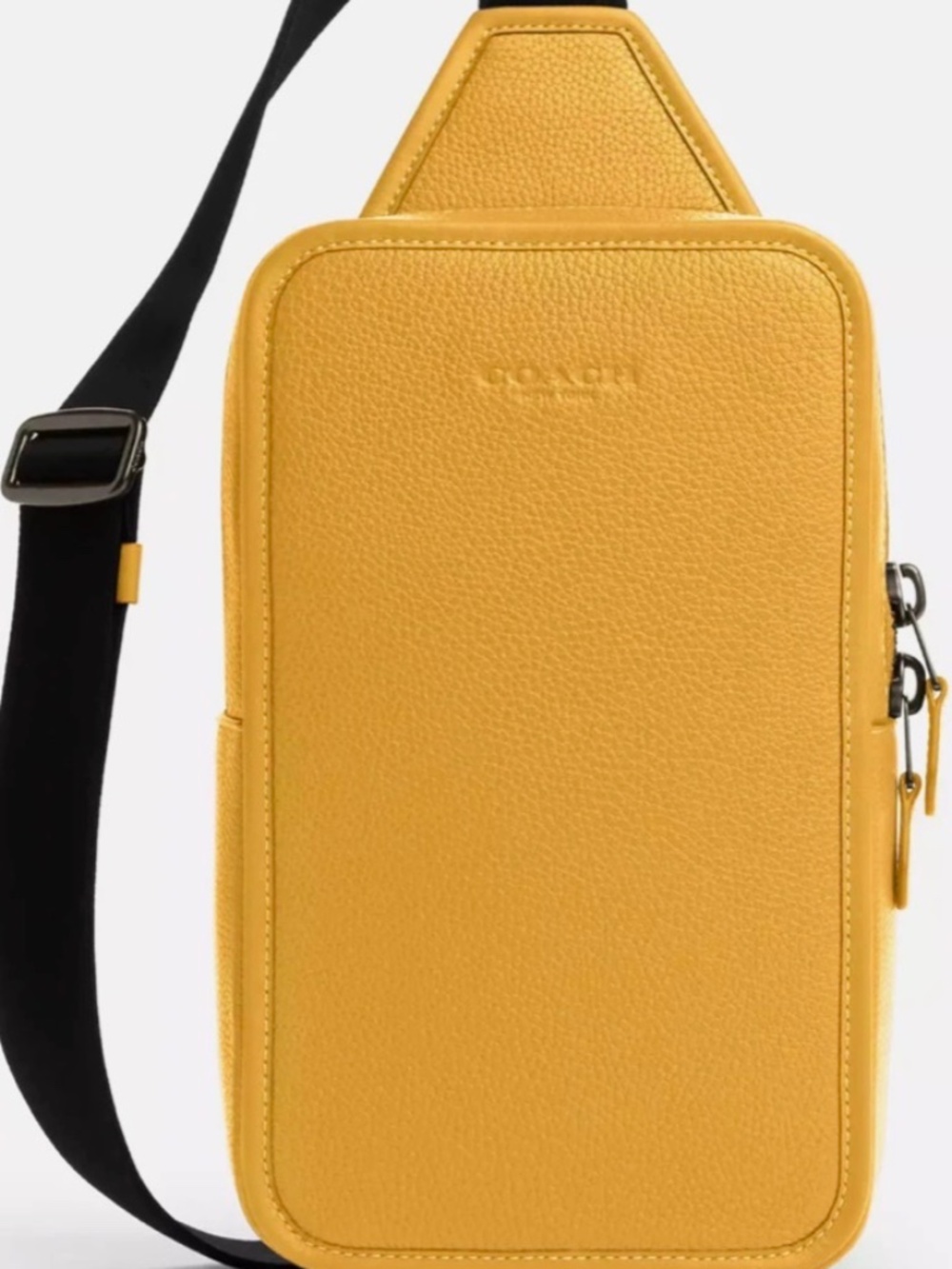 COACH Sullivan Pack CP207 Crossbody Bag In HONEYCOMB Yellow Pebbled Leather